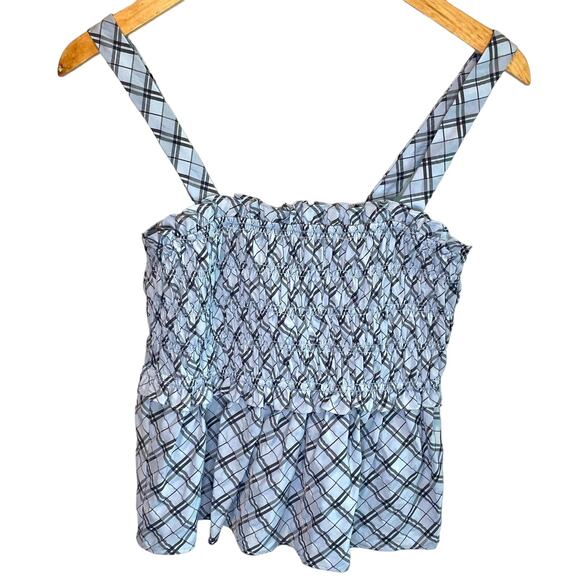 J. Crew NWT Smocked Tank in Textured Plaid - size Large - Picture 7 of 7